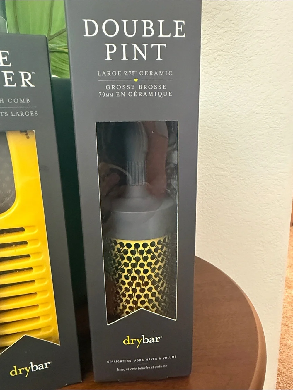 Drybar Yellow Double Pint Ceramic Brush & The Slider Wide-Tooth Comb (SET)